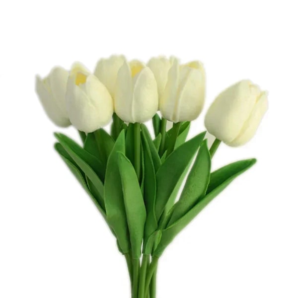 5 stykker tulipan kunstige blomster ekte touch bukett falske blomster dekorasjon