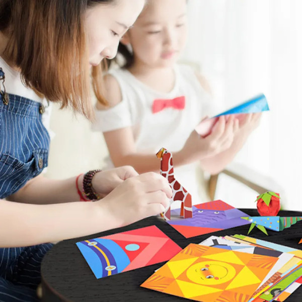 Sarjakuva Eläin Origami paperi leikkaus kirja lasten paperi leikkaus palapeli varhainen opetus lelut