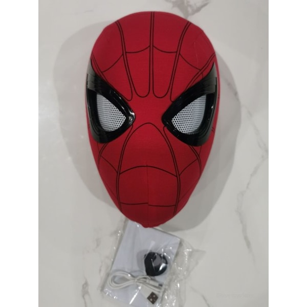 Spiderman Huvudbonader Cosplay Moving Eyes Elektronisk Mask Spider Man Fjärrkontroll Elastic Leksaker
