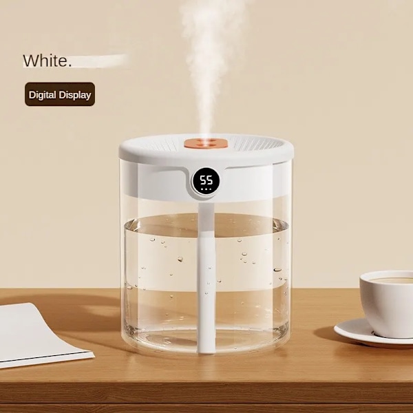 2L Dubbel Spray luftfuktare Atomizer Usb Large Capacity Hem Mute Sovrum Kontor Natt Ljus Digital Display Luftare