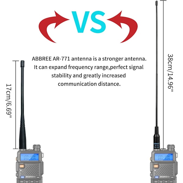 Profesjonell Kvinnelig Antenne Dual Band 144/430MHz for Baofeng UV 5R S9PLUS UV 13 21Pro UV K5 Walkie Talkie