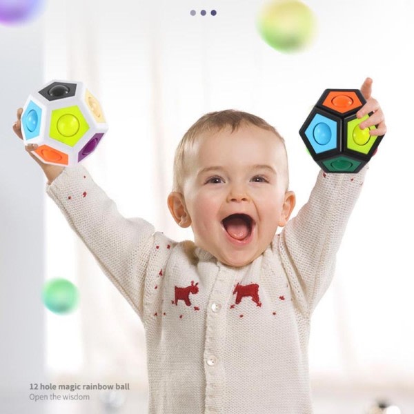 Magisk terning Polygon Rainbow Ball Magic Ball fidget legetøj Pædagogisk Dekompression Legetøj Fidget  Stress aflastning