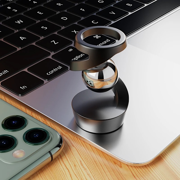 Desktop Roterende Gyroskop Finger Fidget Spinner Legetøj Alt Aluminium Legering Spindende Gyro Sølv Metallic Accenter