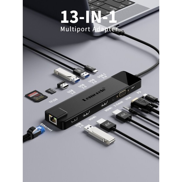 USB C keskitin Gigabit telakka VGA USB tyyppi C keskitin