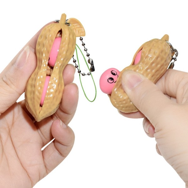 Pakke Anti Stress Erter Squishy Squeeze Dekompresjon Leker Kawaii Morsomme Antiestres Bønner Nøkkelring Barn Voksne Leketøy