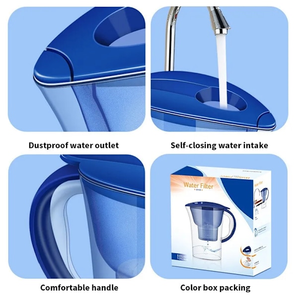 Husstand filter kedel med filter enhed alkalisk aktiveret kulstof 3,5 l vand renser