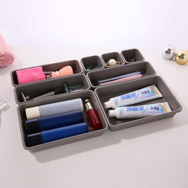 Justerbar skuffe arrangør æske bakker makeup kosmetik diverse deler holder køkken badeværelse skab boks