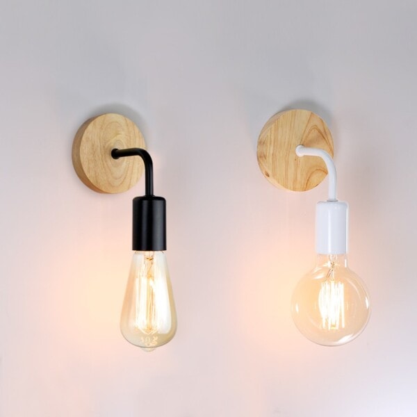 Træ Væg Lampe Vintage Sconce Væg Lys