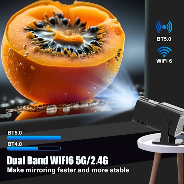 4K Native 1080P Dual Wifi6 BT5.0 Kino Utendørs Bærbar Projektor