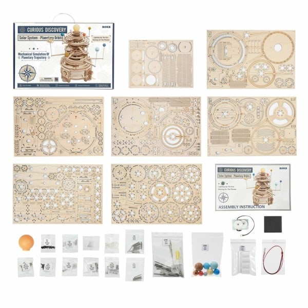 Mekanisk Orrery 316PCS Rotable DIY 3D Trä Pusssel Modell Byggnad Block Kits Leksak