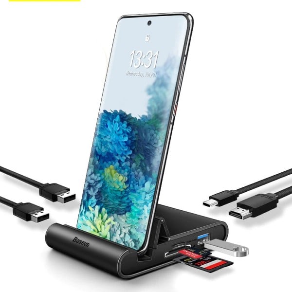 Docking station USB C Hub til 4K HDMI-kompatibel USB 3.0 PD 100W hurtig oplader