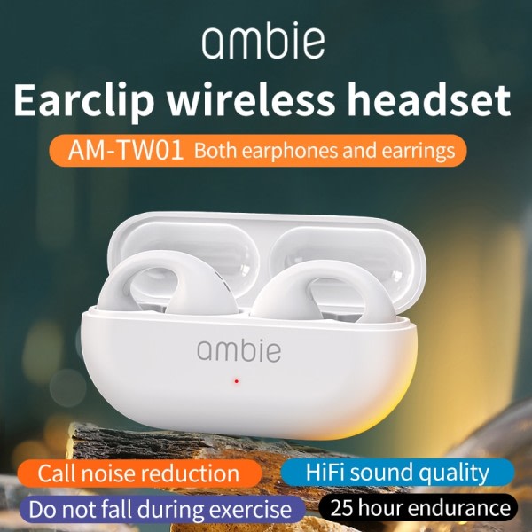 Örhänge Trådlöst Bluetooth1:1Ambie Ljud Earcuffs Ear Bone Conduction  Hörlurar