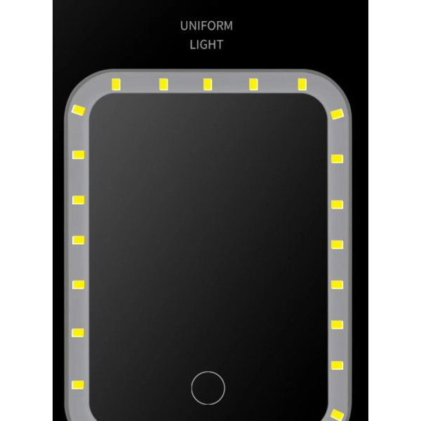 USB Oppladbar Bærbar Kompakt LED Vanity Speil med Touch Screen Dimming Sminke Speil