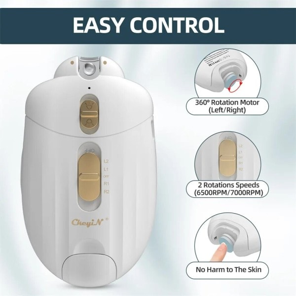 2 i 1 Elektrisk Negleklipper til Børn Lavstøj Baby Negletrimmer med LED Speed Justerbar Polering Værktøj Manicure Set