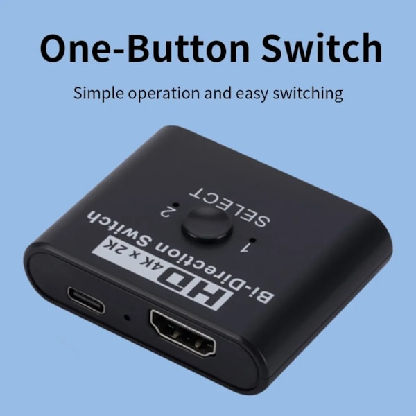 Professionell 4K x 2K HDMI Switch Bi-Direction 2 Portar HDMI Splitter Switch för laptop PC Xbox PS3/4 TV Box to Monitor
