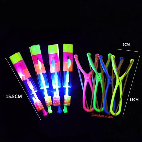 Lys Legetøj Pil LED Lys Legetøj Udendørs Fest Sjov Gave Gummi Band Katapult Glow In The Dark Rocket