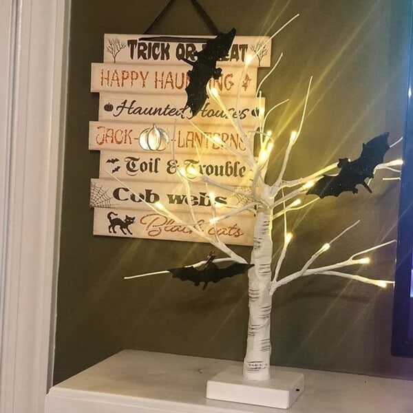 Halloween juhlat koivu puu LEd valo kurpitsa riippuva koriste työpöytä koriste kotiin joulu