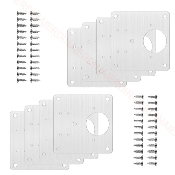 8 STK Hengsel Reparasjon Plate Resistent Rustfritt Stål Møbler Montert Plate Skap Dør Hengsler Reparasjon Mount Verktøy