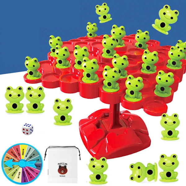 Montessori Math lelu tasapainotus lauta palapeli lapsille sammakko tasapaino puu opetus vanhempi-lapsi vuorovaikutus pöytälevy peli lelut