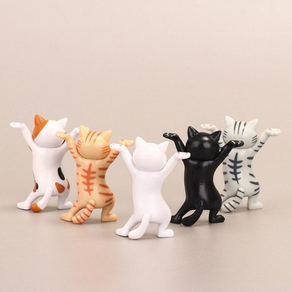 5 modeller dans kat figur dekoration animation kat model mode legetøj fortryllende kat kapsel legetøj
