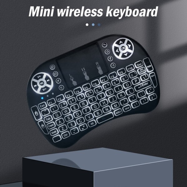 Trådløst Mini Tastatur  Stor Touchpad Digital Datamaskin Tørr Batteri USB Lading Dobbelt Tastatur