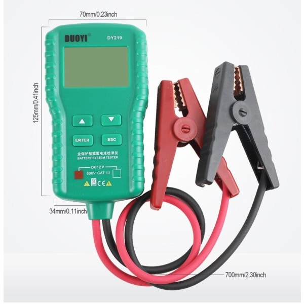 Bærbar 12V bil batteri belastning tester