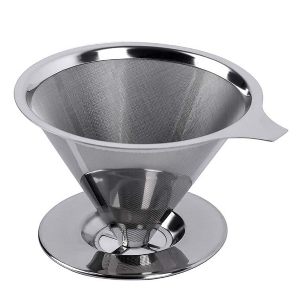 Gjenbrukbar kaffe filter holder dobbelt lag rustfritt stål kaffe te sil