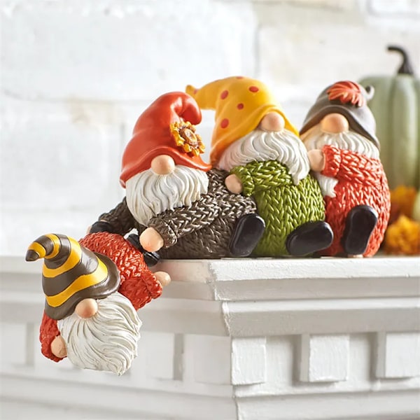 Jul Harpiks Ornament Gnome Nissen Hvit Bjørn Figuriner Håndverk Jul pynt