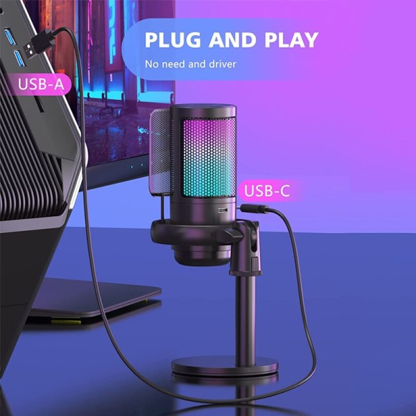 USB mikrofoni studio ammattimainen kondensaattori mikrofoni PC:lle tietokone tallennus