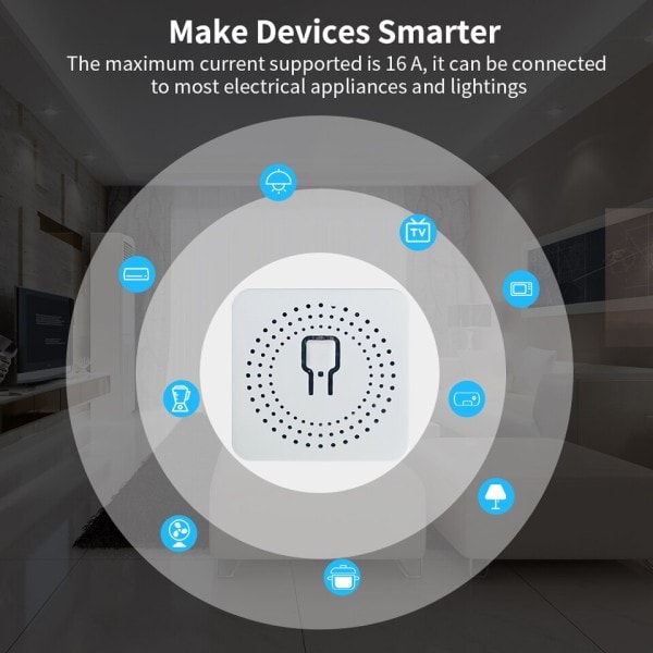 Smart MIni Switch Interruptor Fungerar med Alexa Google Home 2 Way Voice Control