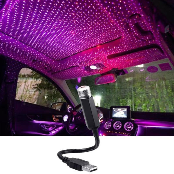 LED auto katto tähti yö valo projektori ilmapiiri galaksi lamppu USB koriste säädettävä