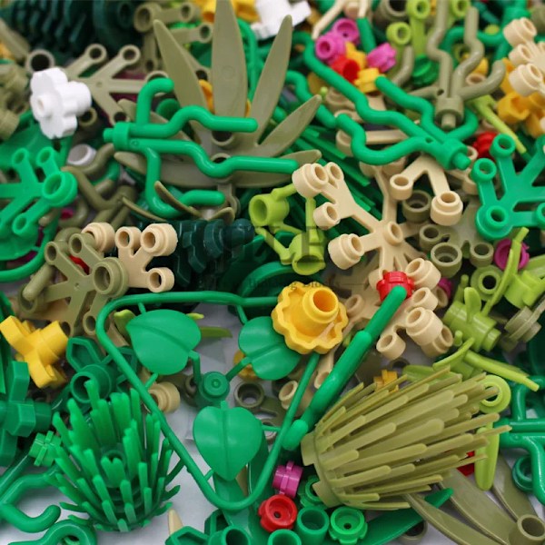 Militær Planter Græs Bygge Klodser By Gade Udsigt Have Gør-det-selv  Mursten Bulk Dele Kompatible med Blomster Set Måltid Legetøj