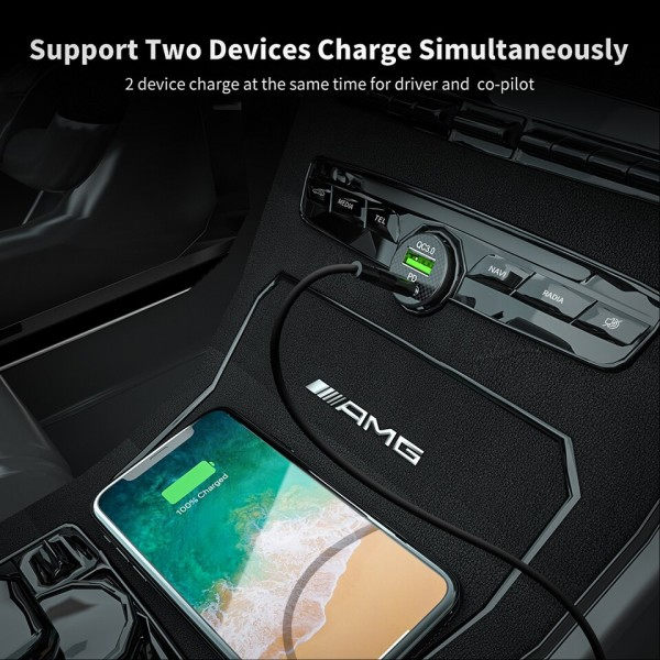 USB Bil Laddare Snabb Charge PD QC3.0 FCP AFC Typ C 18W Snabb Bil USB Laddare
