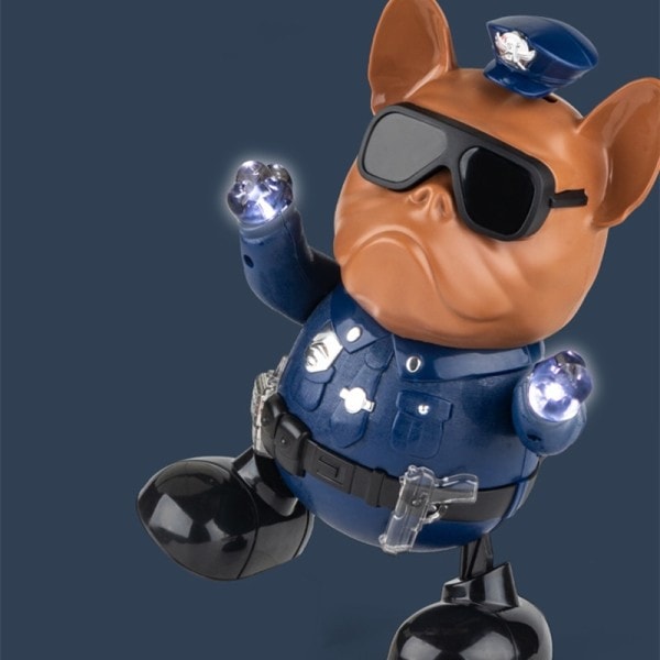 Promenader Dans Polis Hund Robot LED Blinkande Ljus Musik Smart Interaktiv Elektronisk Sång Barn Leksak