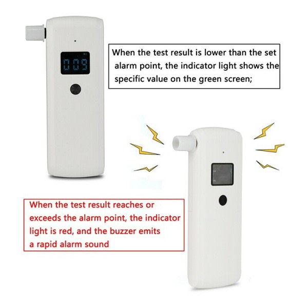 Bærbar Alkoholmåler Høj nøjagtighed Alkohol Tester Professionel Breath  Tester LED Skærm 48d6
