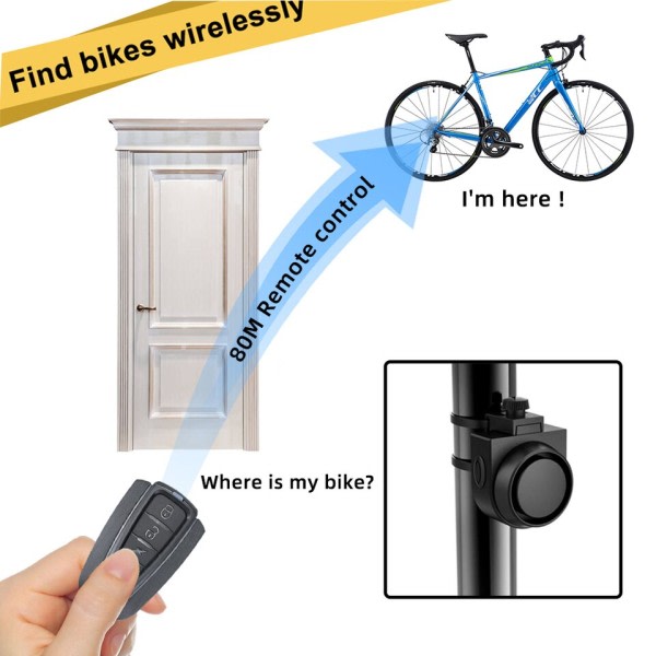 Trådlöst Cykel Vibration Larm USB Laddning Motorcykel Cykel Larm
