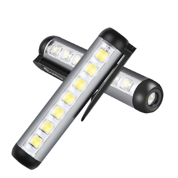 Mini LED Lommelygte XPE + COB Lampe Beads Ultra Bright Lampe Med Clip Magnet Work Light