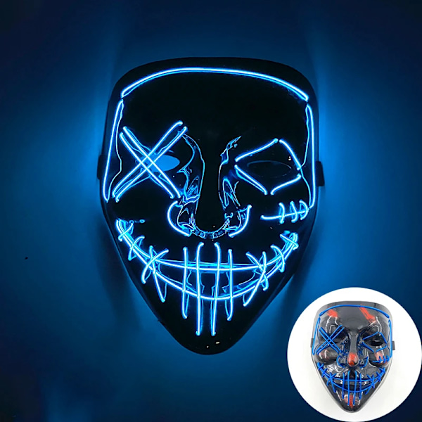 Trådlös Skrämmande Glödande Mask LED Lysande Purge Mask