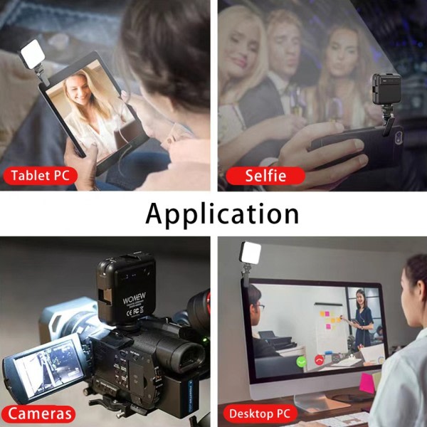 Bärbar Handhållen Mini Selfie Light För Bärbar dator Video Konferens Mobil Telefon Vlogg Live Sändning Fill Ljus