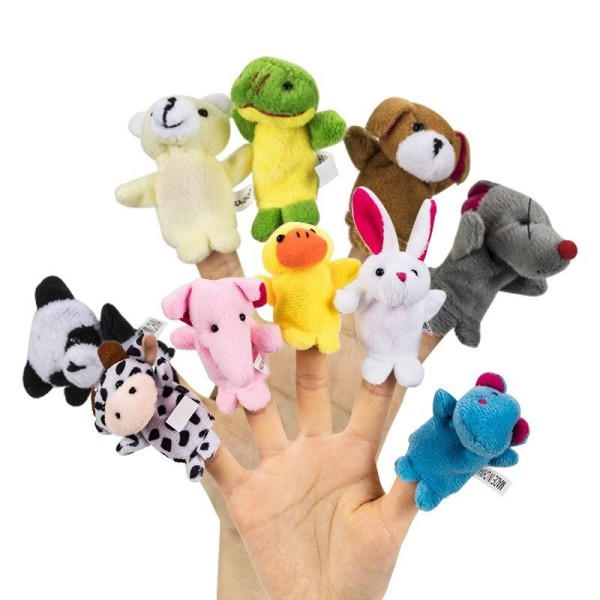 Tecknad Hand docka Finger Pocket Bebis Barn Berättelse Tidig Utbildning Lugnande Docka Plysch leksak
