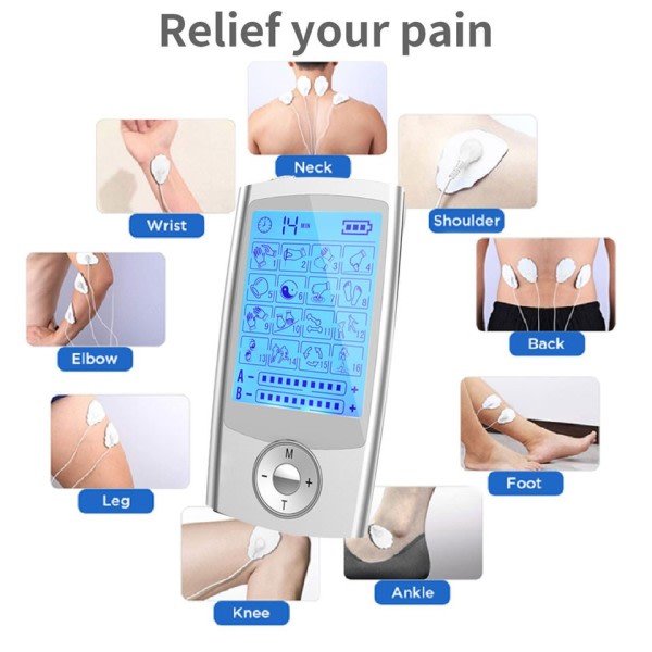 Dual Output Ems Muscle Stimulator TENS Digital Massager Akupunktur EMS Massør