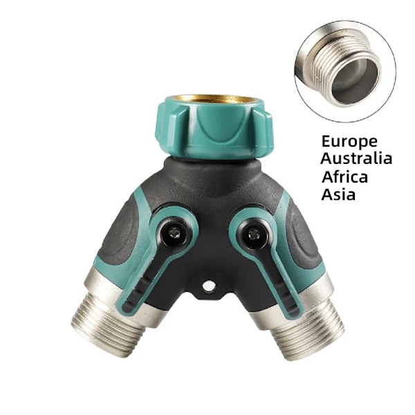 Hage Vanning Toveis Slange Splitter Kobling 3/4 Tommer Hage Kran Vann Splitter Y Conector Drypp Vanning Adapter