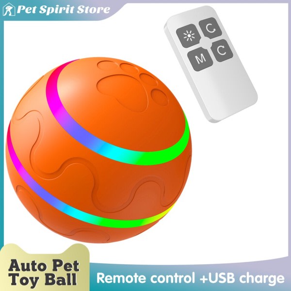 Smart Toy Ball Hund Katt Usb Opladbar Morsom Rullende Ball Elektrisk Automatisk Rotasjon Hopping Lek Interaktivt Kjæledyr rekvisita