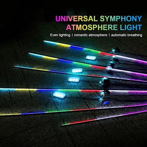 18 in 1 64 Farge RGB Symphony Car Atmosphere Interiør LED Lys