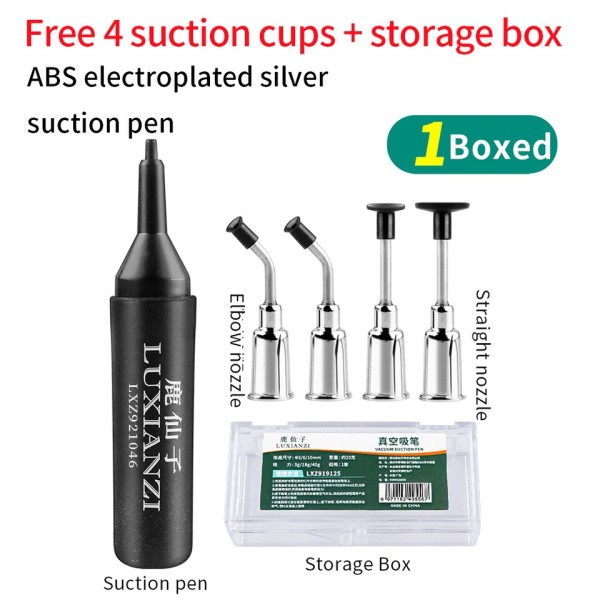 Vakuum suge penn fjerner suger pumpe kit IC SMD pinsett opphenting verktøy loddelodd avlodding med 3 suge overskrifter