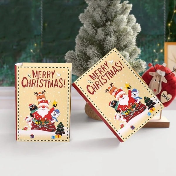 5 stykker bok form jul godteri gave boks jul gave pakning boks god jul fest pynt