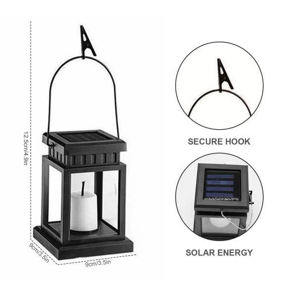 Sol palads lanterne have lampe sol LED stearinlys lys gulv lys udendørs camping lanterne