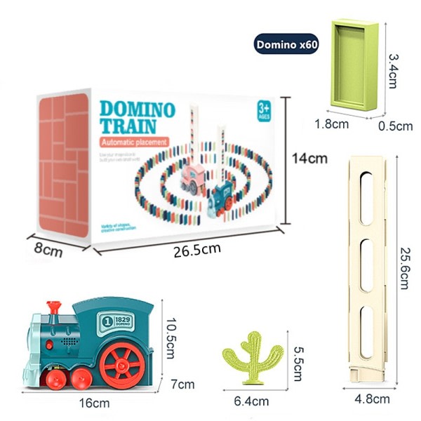 Barn Elektrisk Domino Tog Bil Sett Med Lyd  Lys Automatisk Legging Dominoer Blokker Spill