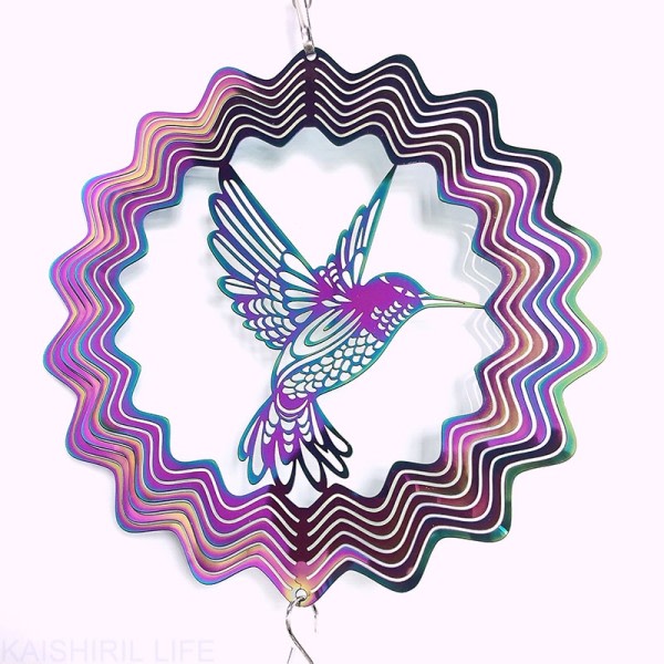 3D Hummingbird Vind Klokker Krystal Sol Fanger Farret Glass Anheng Hage Dekorasjon