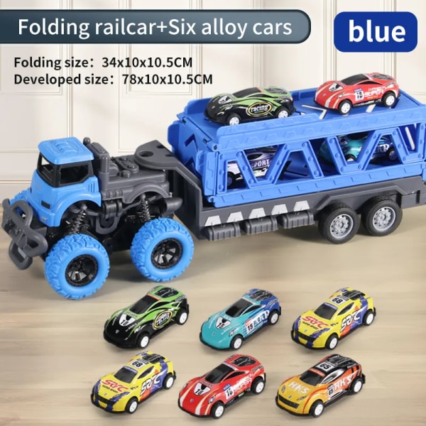 Deformerbar räls bil  utmatning vikbar  stor lastbil leksaker för barn  container transportör lekset